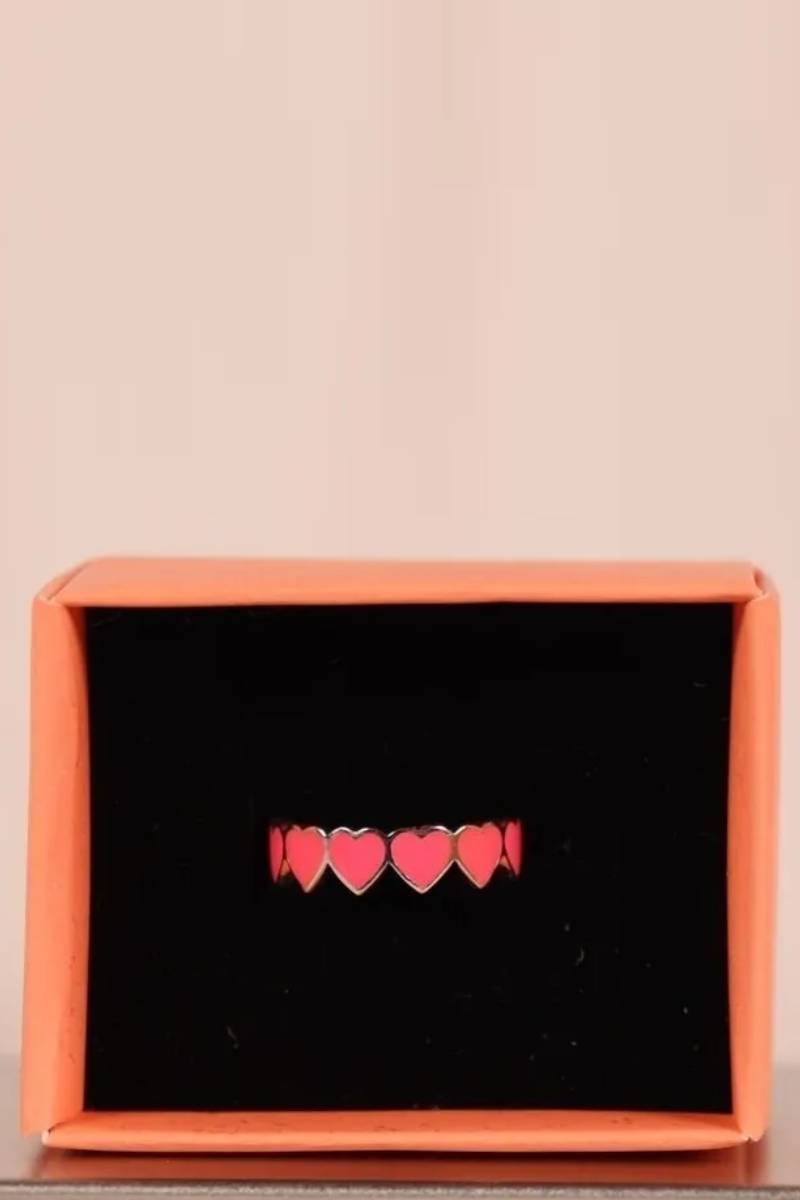 Gümüş Tamtur Kalp Detaylı Eklem Yüzük (çapı 8mm )